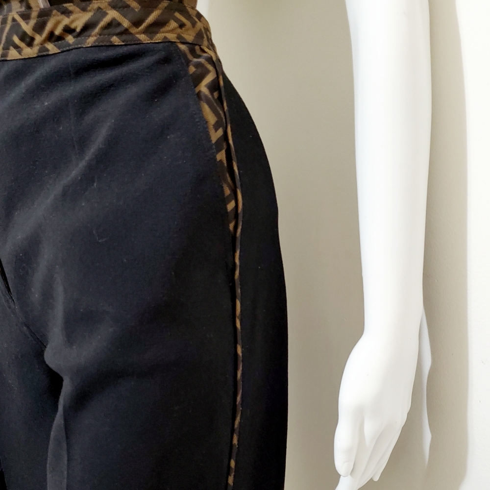 Fendi Zucca Monogram Trim Trousers - Picture 5 of 10